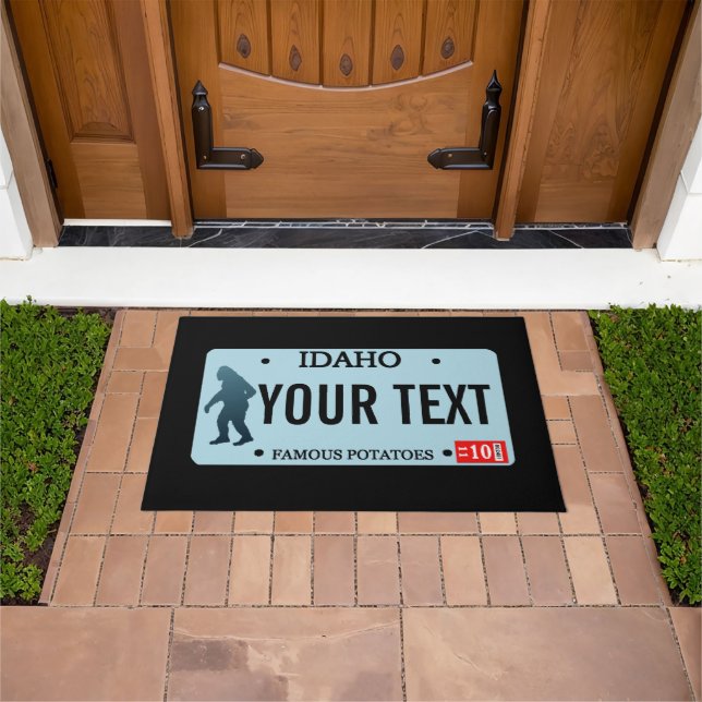 Idaho Sasquatch License Plate Doormat (Outdoor)