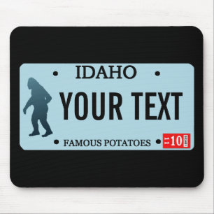 Idaho Sasquatch License Plate Mouse Pad