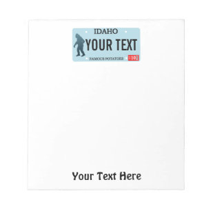 Idaho Sasquatch License Plate Notepad