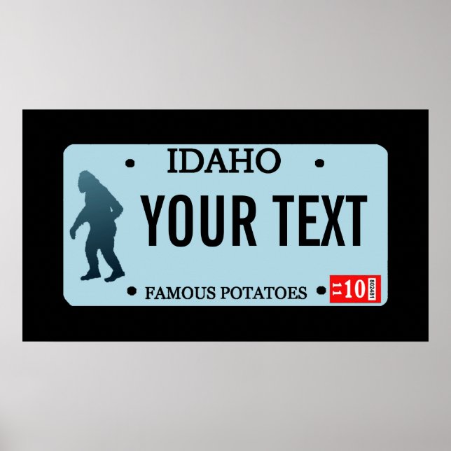 Idaho Sasquatch License Plate Poster (Front)