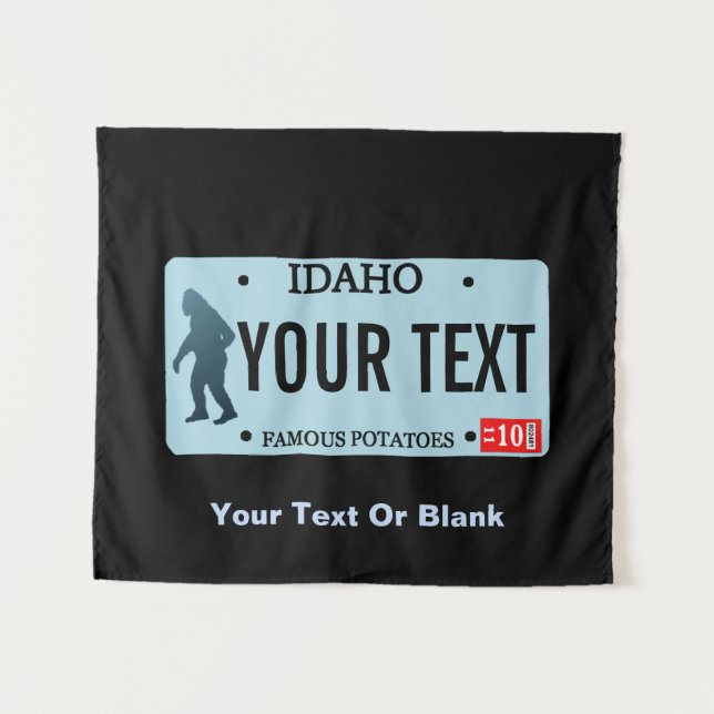 Idaho Sasquatch License Plate Tapestry (Front (Horizontal))