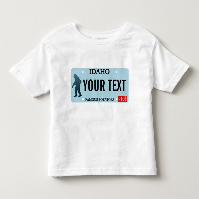 Idaho Sasquatch License Plate Toddler T-Shirt (Front)