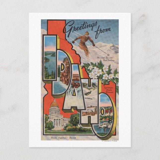 Idaho (Skiing)Large Letter ScenesIdaho Postcard (Front)