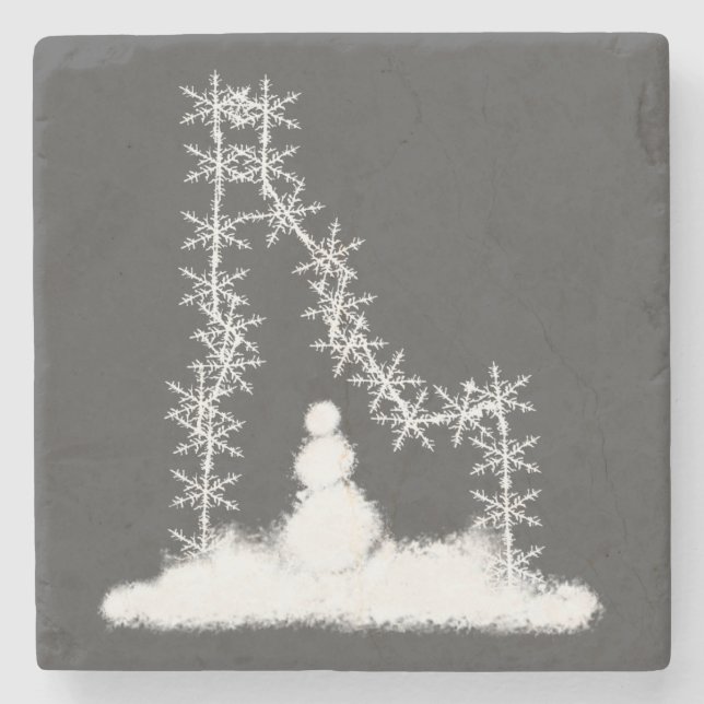 Idaho Snowflake Stone Coaster (Front)