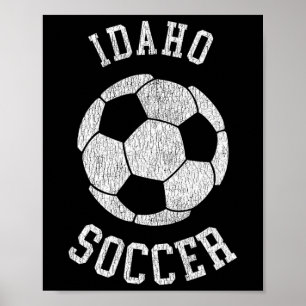 Idaho Soccer Retro Distressed 90's Vintage Poster