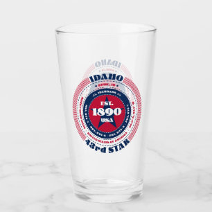 Idaho Souvenir Circular Typography Design Glass