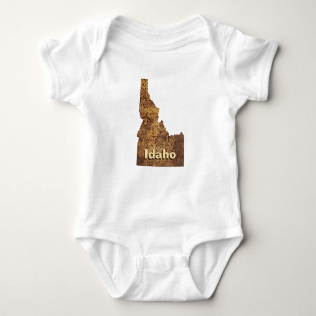 Idaho Spud Map Baby Bodysuit (Front)