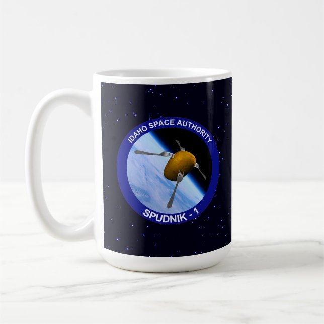 Idaho Spudnik Satellite Mission Patch Coffee Mug (Left)