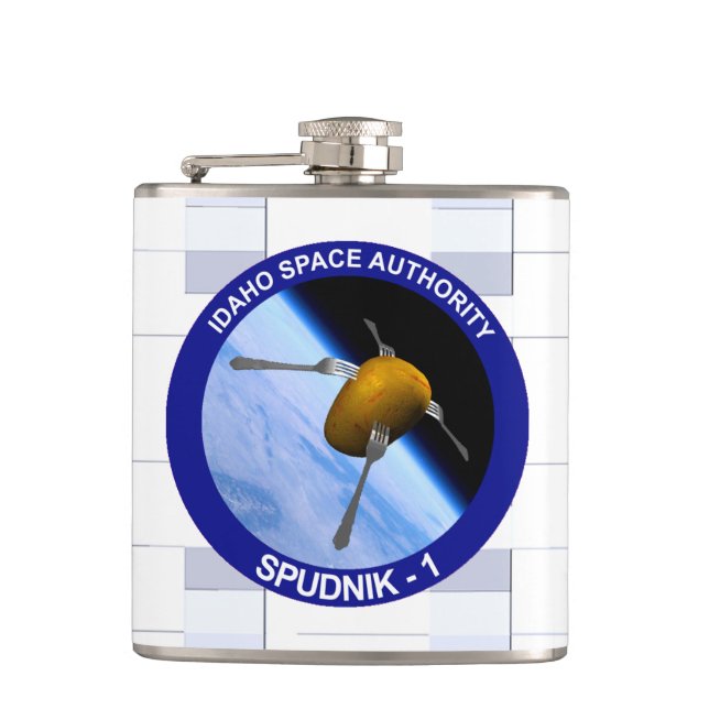 Idaho Spudnik Satellite Mission Patch Hip Flask (Front)