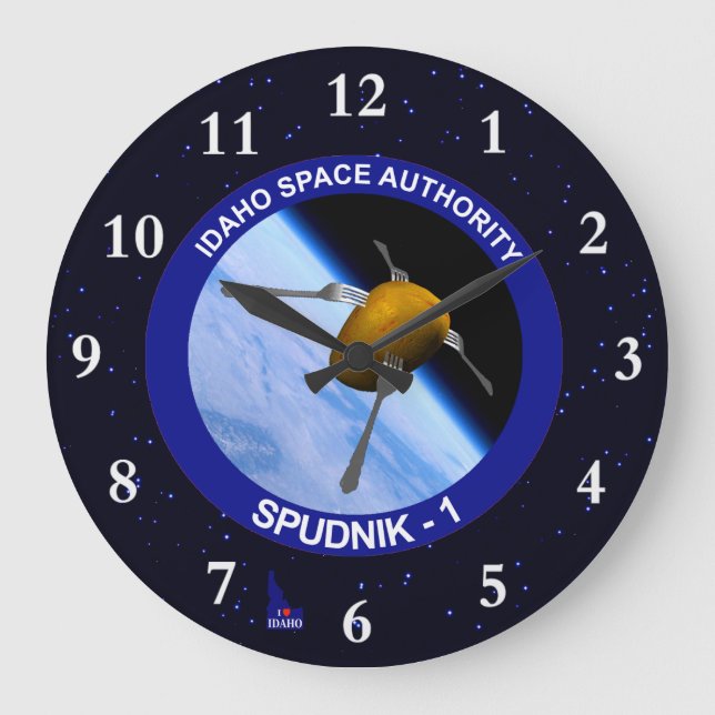 Idaho Spudnik Satellite Mission Patch Large Clock (Front)
