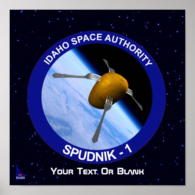 Idaho Spudnik Satellite Mission Patch Poster (Front)