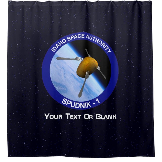 Idaho Spudnik Satellite Mission Patch Shower Curtain (Front)