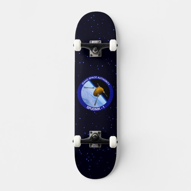 Idaho Spudnik Satellite Mission Patch Skateboard (Front)