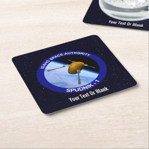 Idaho Spudnik Satellite Mission Patch Square Paper Coaster