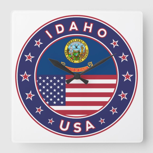 Idaho Square Wall Clock (Front)