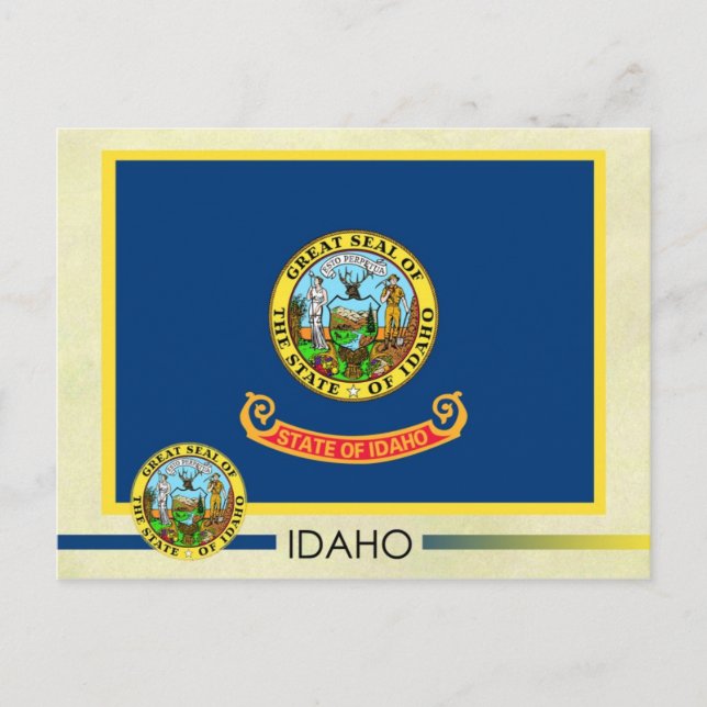 Idaho State Flag and Seal Postcard (Front)