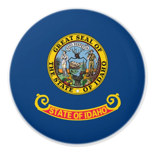 Idaho State Flag Ceramic Knob (Front)