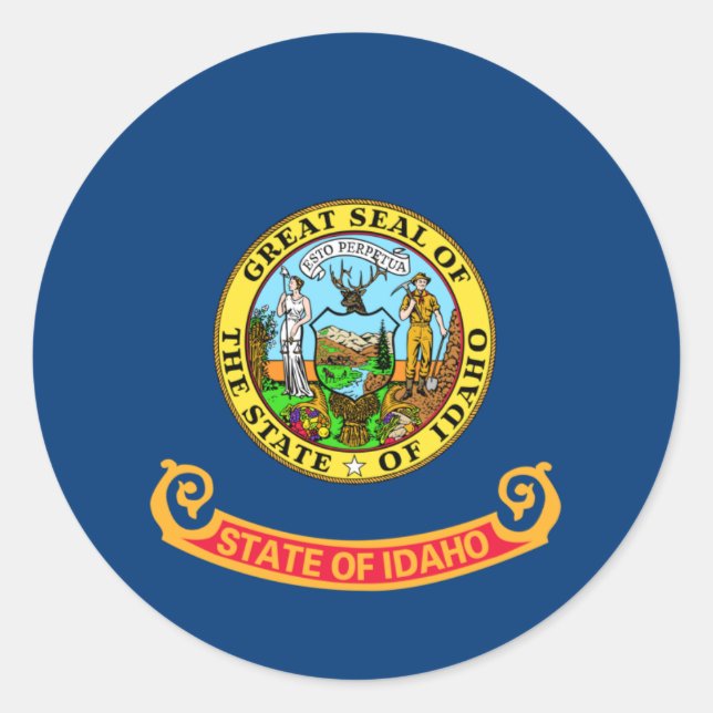Idaho State Flag Classic Round Sticker (Front)