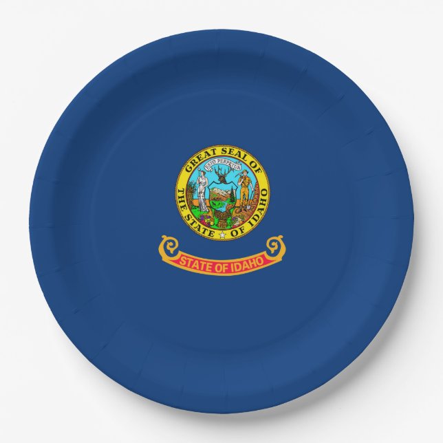 Idaho State Flag Design Decor Paper Plate (Front)