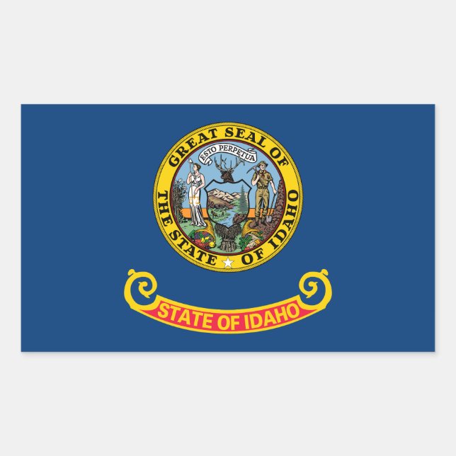 Idaho State Flag Rectangular Sticker (Front)