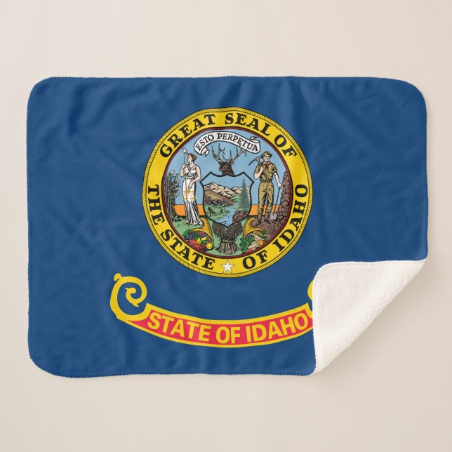 Idaho State Flag Sherpa Blanket (Front (Horizontal))