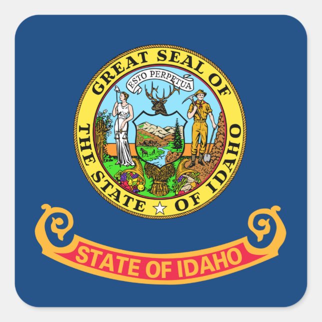 Idaho State Flag Square Sticker (Front)