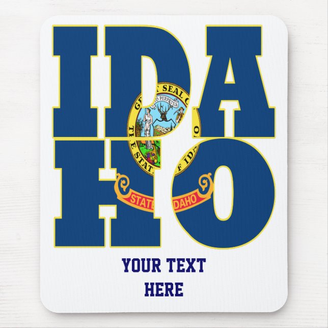 Idaho state flag text mouse pad (Front)