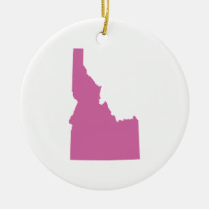 Idaho State Outline Ceramic Tree Decoration