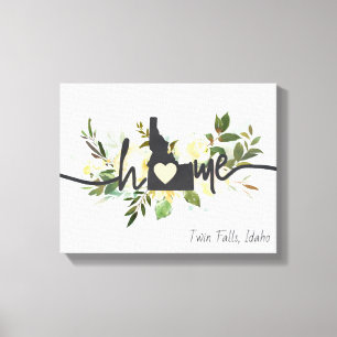 Idaho State Personalised Your Home City Rustic Canvas Print