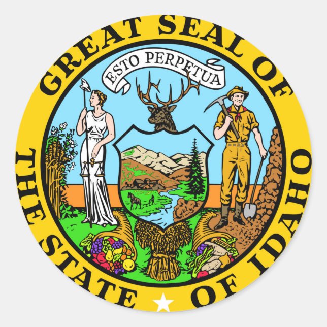 Idaho state seal america republic symbol flag (Front)