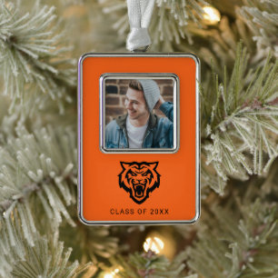 Idaho State University Bengals Spirit Design Silver Plated Framed Ornament