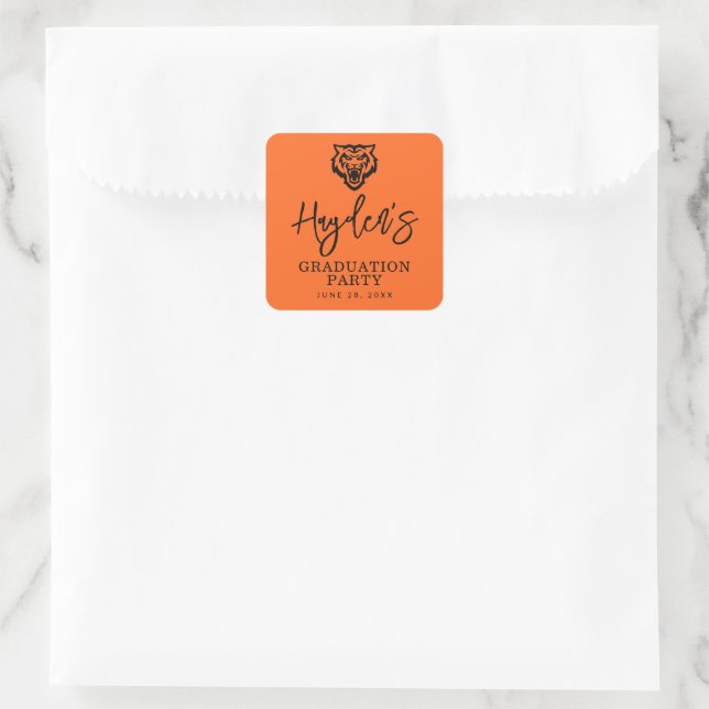 Idaho State University Bengals Spirit Design Square Sticker (Bag)