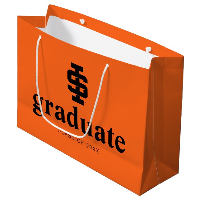 Idaho State University Bold Bengals Logo Large Gift Bag (Front Angled)