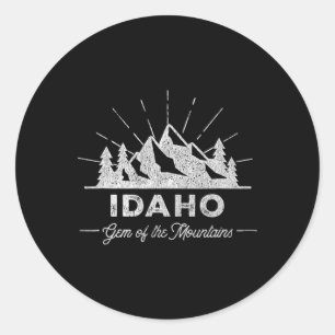 Idaho T Shirt Vintage Hiking Retro Tee Design Classic Round Sticker