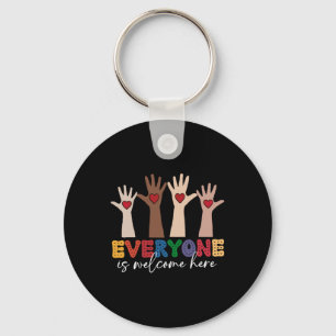 Idaho Teacher Everyone Is Welcome Here Fist Hand S Key Ring