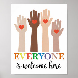 Idaho Teacher Everyone Is Welcome Here Fist Hand S Poster