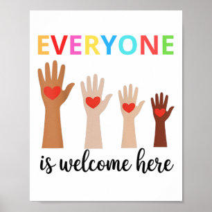 Idaho Teacher Everyone Is Welcome Here Fist Hand S Poster