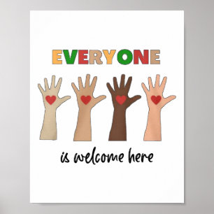 Idaho Teacher Everyone Is Welcome Here Fist Hand S Poster