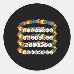Idaho Teacher Everyone Is Welcome Here Friendship Classic Round Sticker