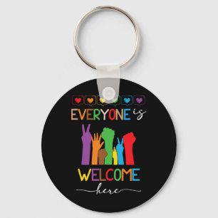 Idaho Teacher Everyone Is Welcome Here Men Women 2 Key Ring