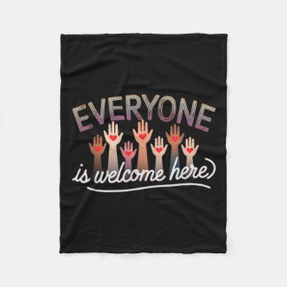 Idaho Teacher Quote Mens Womens Everyone Is Welcom Fleece Blanket
