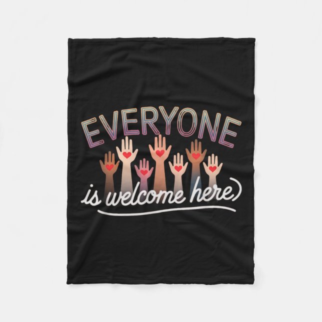 Idaho Teacher Quote Mens Womens Everyone Is Welcom Fleece Blanket (Front)