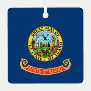 Idaho the Gem State Flag by Emma Edwards Green Cer Metal Tree Decoration