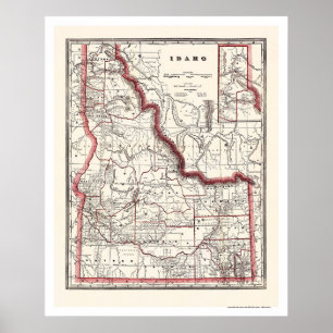 Idaho Township & Railroad Map 1896 Poster