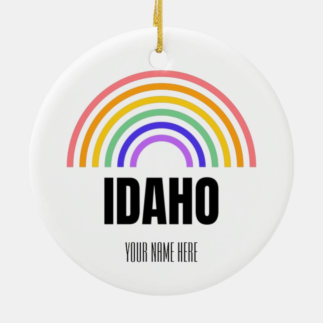 Idaho - Travel - State - Boise - Retro - Map Ceramic Ornament (Back)