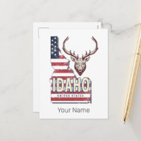 Idaho United States Retro Map Vintage Deer USA