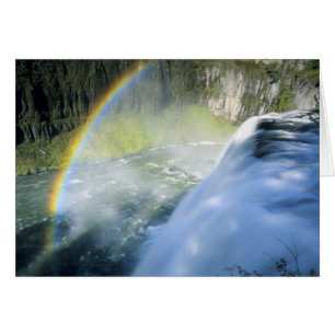 Idaho. USA. Rainbow in spray above Upper Mesa