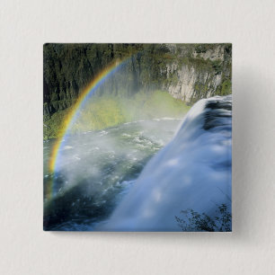 Idaho. USA. Rainbow in spray above Upper Mesa 15 Cm Square Badge