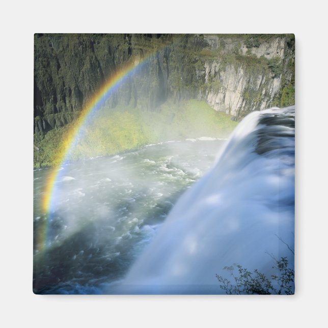 Idaho. USA. Rainbow in spray above Upper Mesa Magnet (Front)