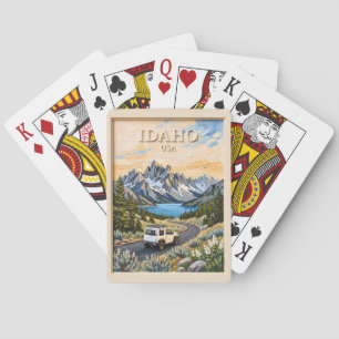 Idaho USA Road Trip Vintage 3D Textured Landscape Playing Cards
